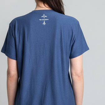 Size large heather navy blue a lot can happen in three days women’s T-shirt