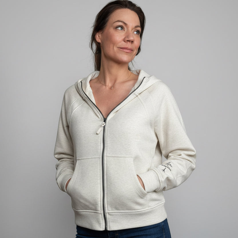 Cream colored size medium zip up hoodie YHWH Palm lungs