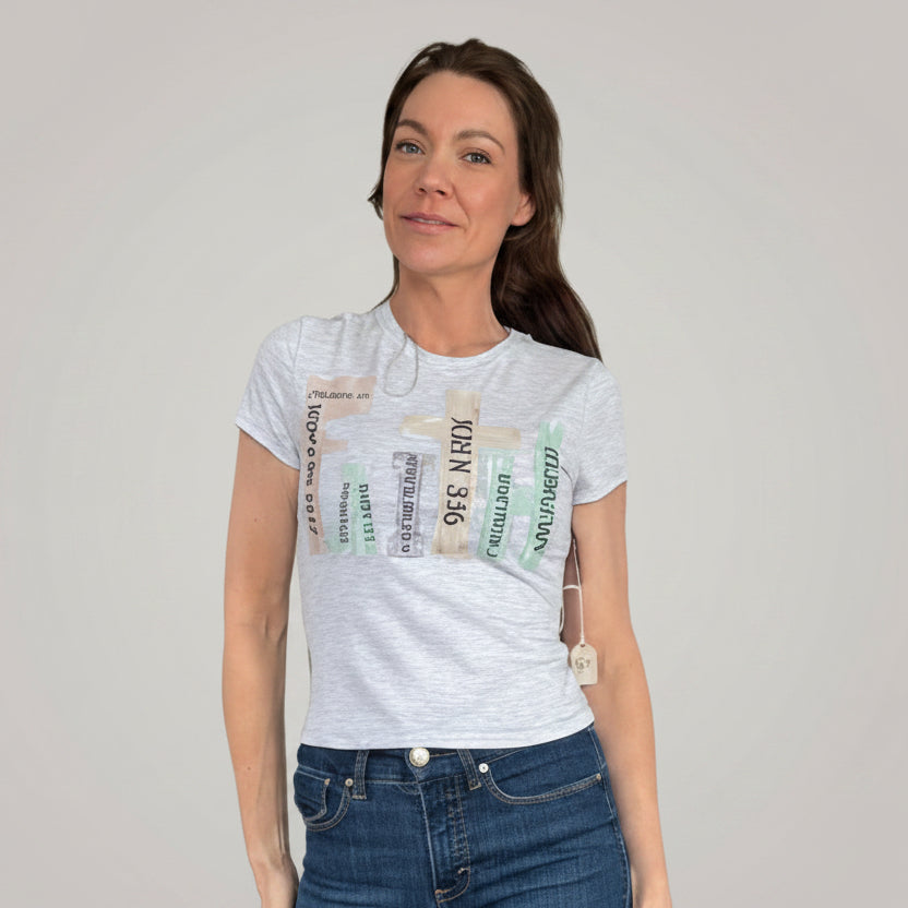 FAITH- Women’s sport grey Tshirt