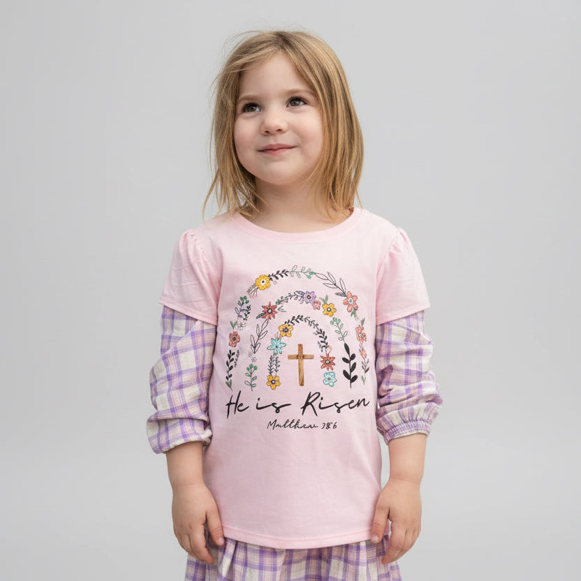 Youth Pink size small he is risen
