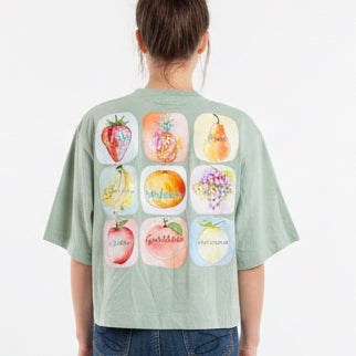 Size large sage green boxy T-shirt, fruit of the spirit
