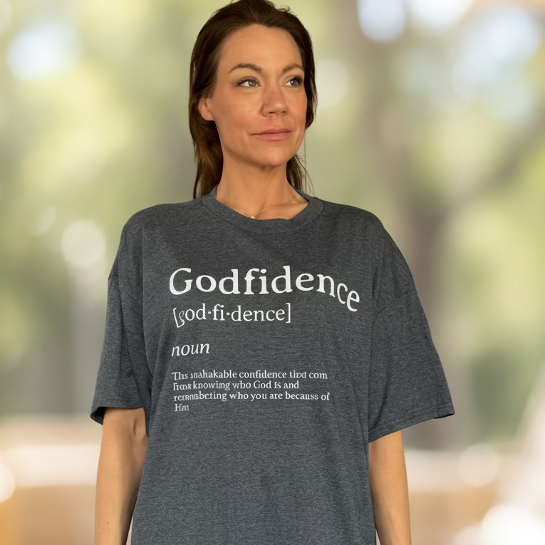 Godfidence size extra large, unisex T-shirt, gray