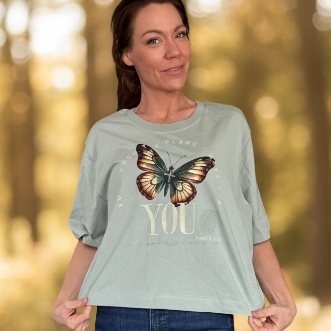 Sage green size large boxy T-shirt for I know the plans I have for you