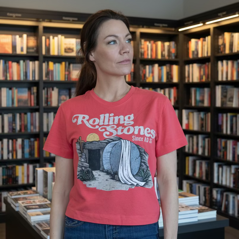 Red size medium boxy T-shirt, Rolling Stones