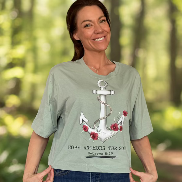 Hope anchors of the soul, sage green size medium