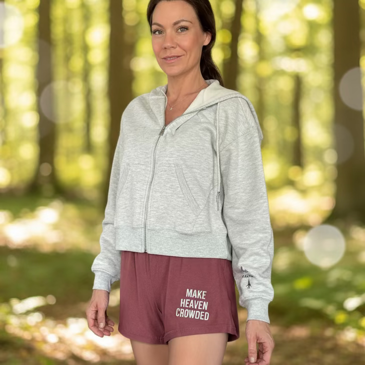 Heather maroon size small make heaven crowded shorts
