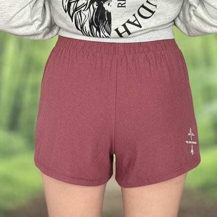 Heather maroon size small make heaven crowded shorts