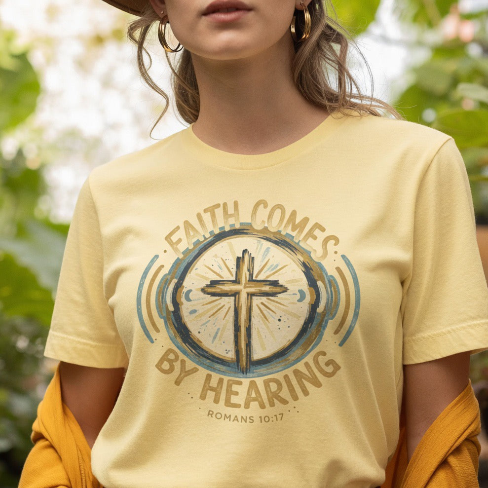 Faith Comes by Hearing – Romans 10:17 Tee