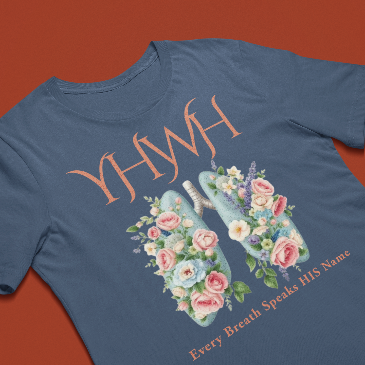 YHWH Lung With Flowers Heavyweight Tee