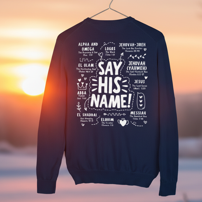 Say His Name – Navy Crewneck Sweatshirt  XL