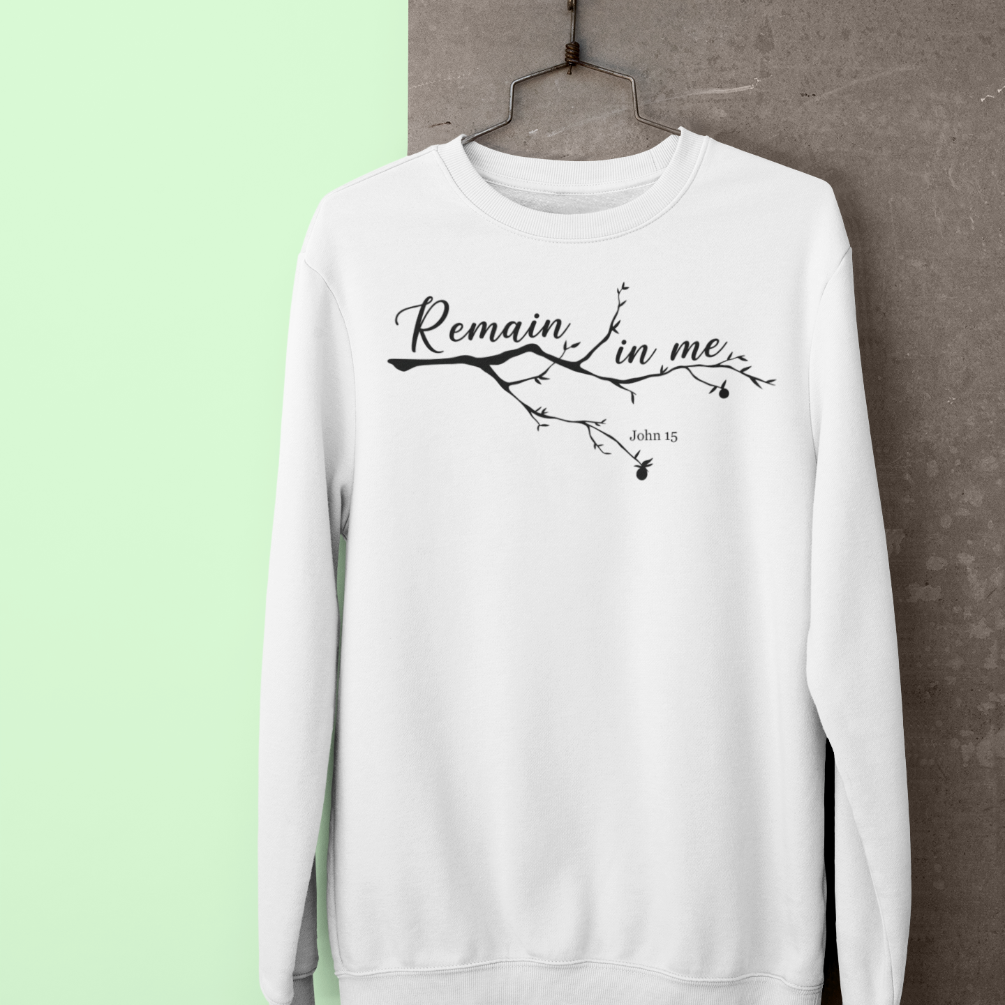 Fleece crew sweatshirt: Remain in Me