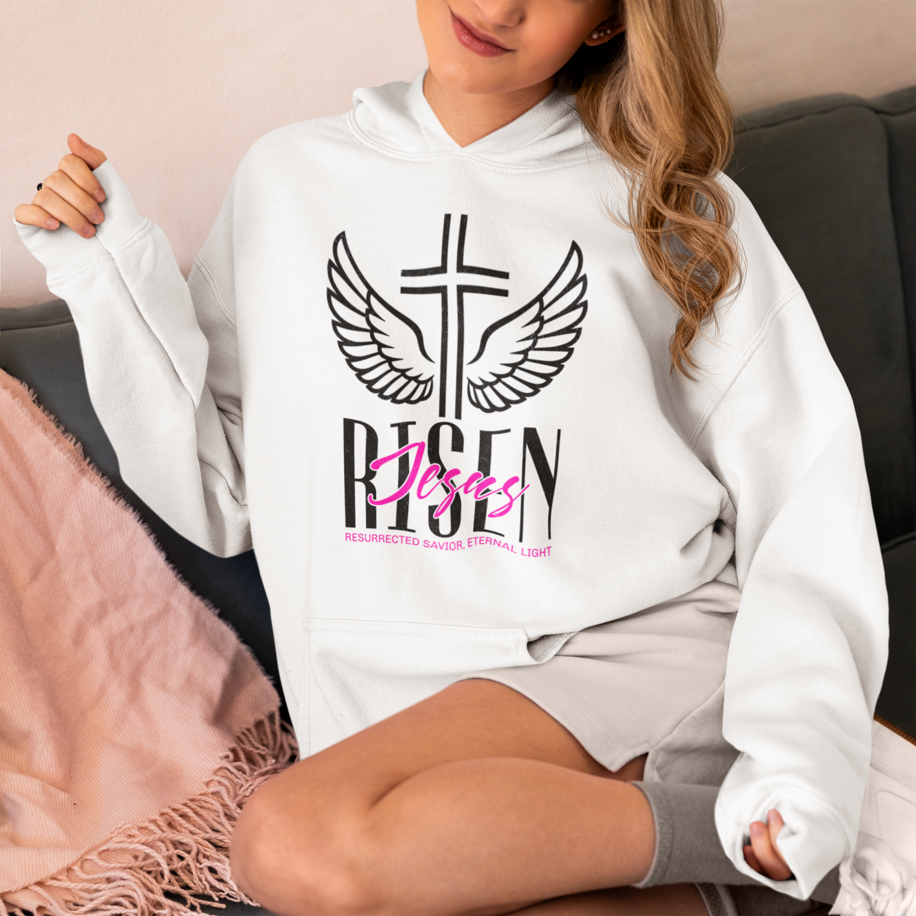 Risen-White Hoodie