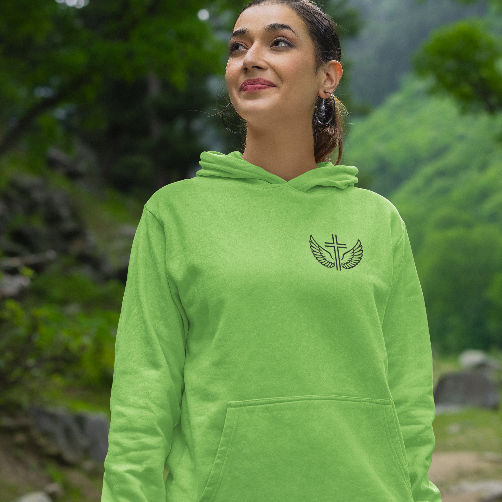 Risen Cross Dove Wings-Hoodie